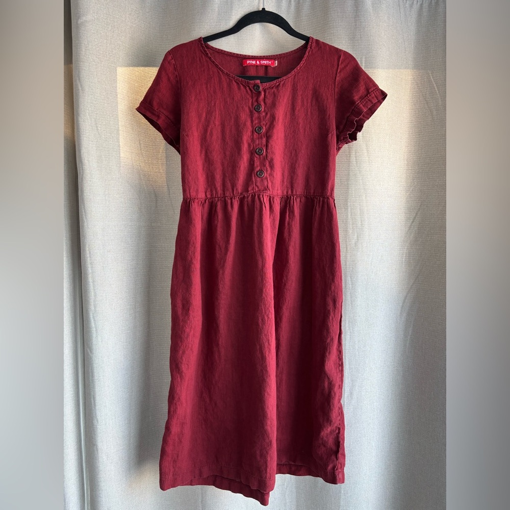 Pyne & Smith No.11 Garnet Linen Dress Size Small